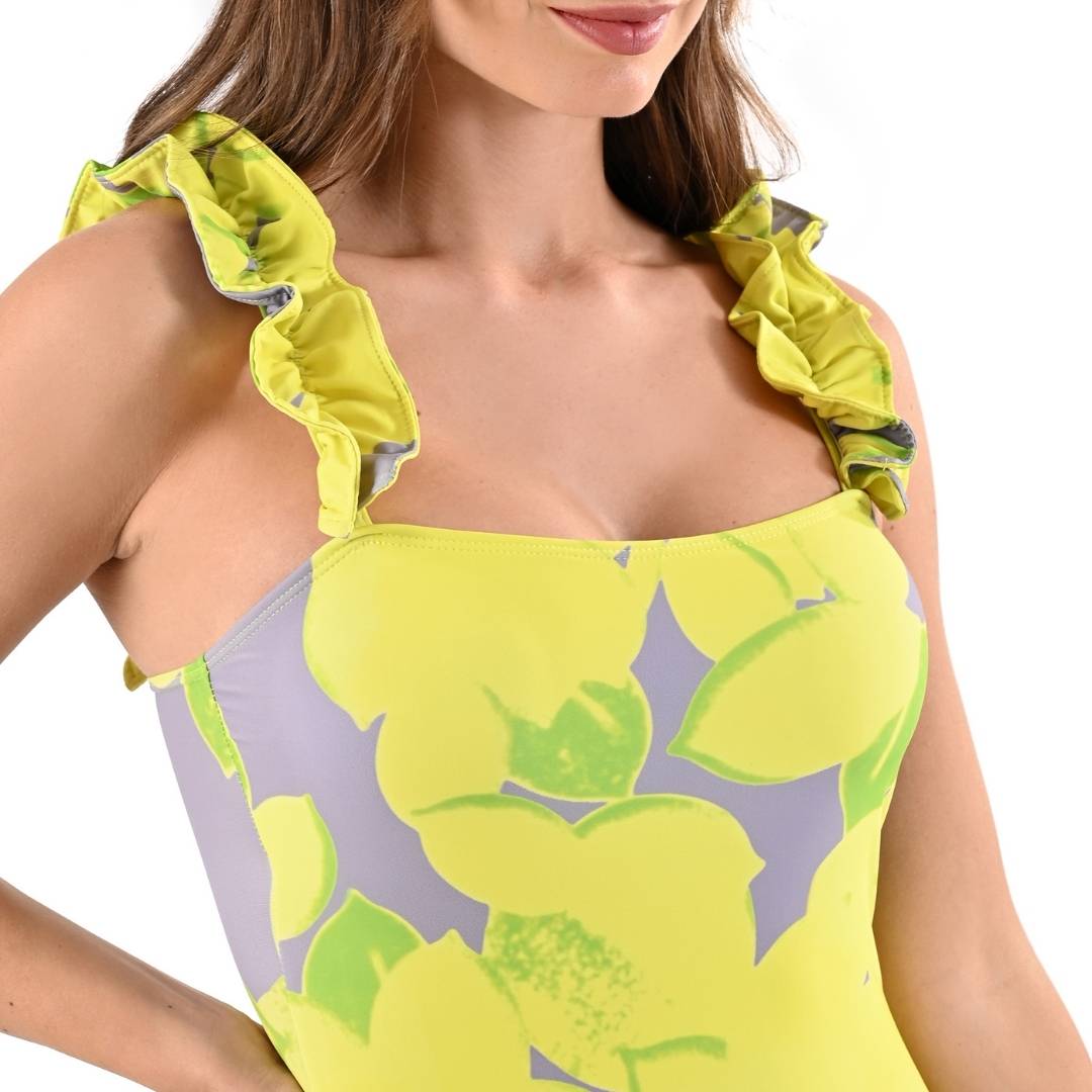 Conjunto de traje de baño entero diseño de limones